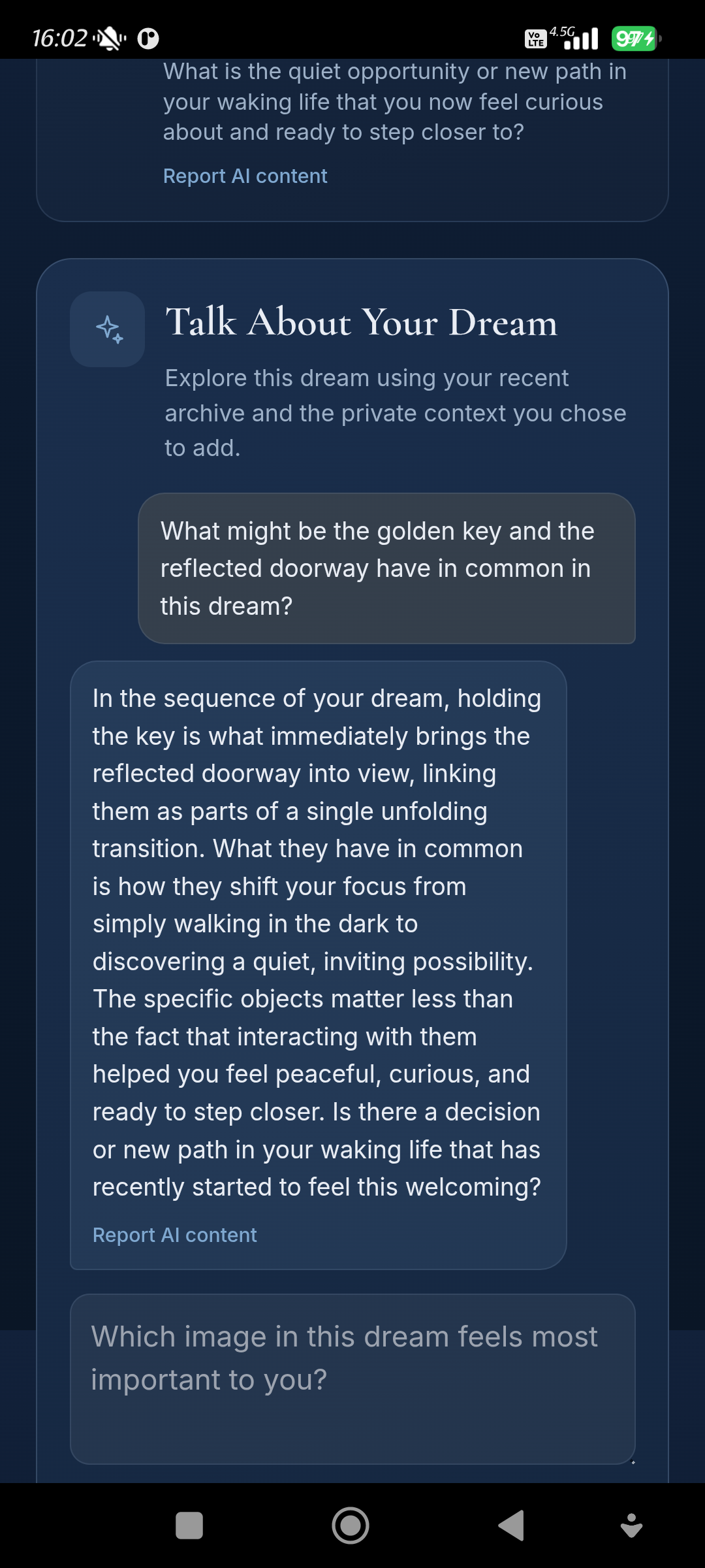 Continue the reflection through conversation